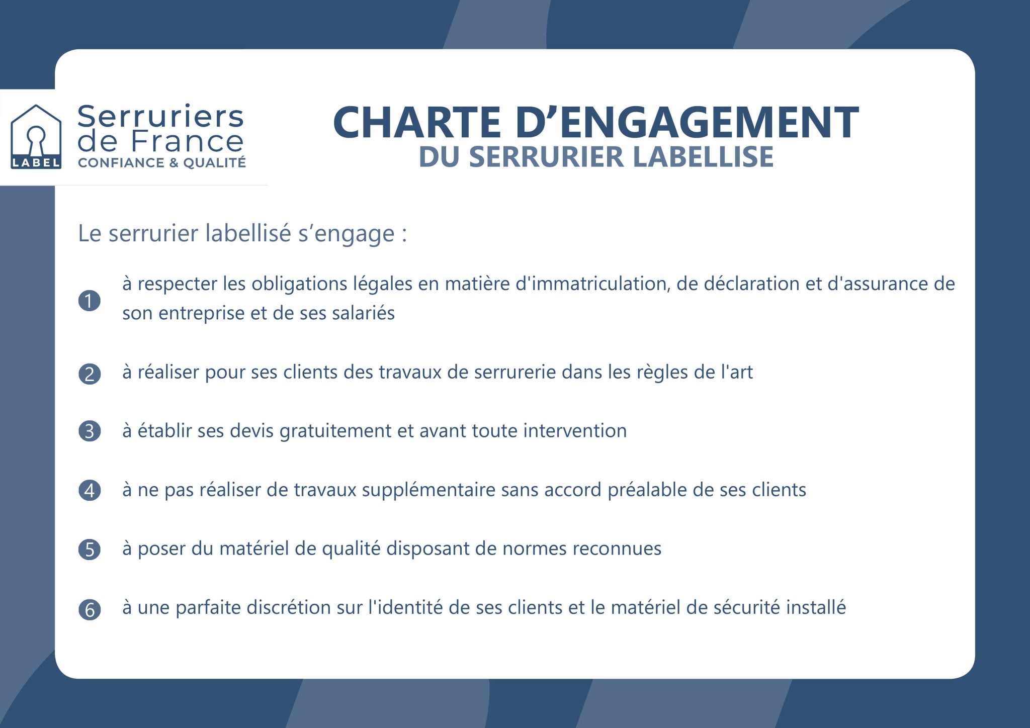 Charte d’engagement - Serruriers de France